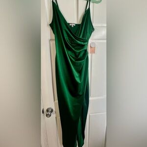 Elegant Strapless Green Dress